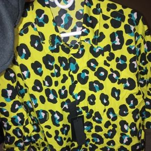 Versace daisy leopard print button up